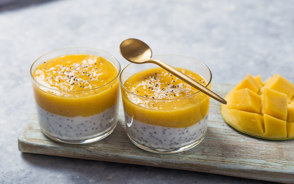 Mango Chia Pudding with the gut superblend