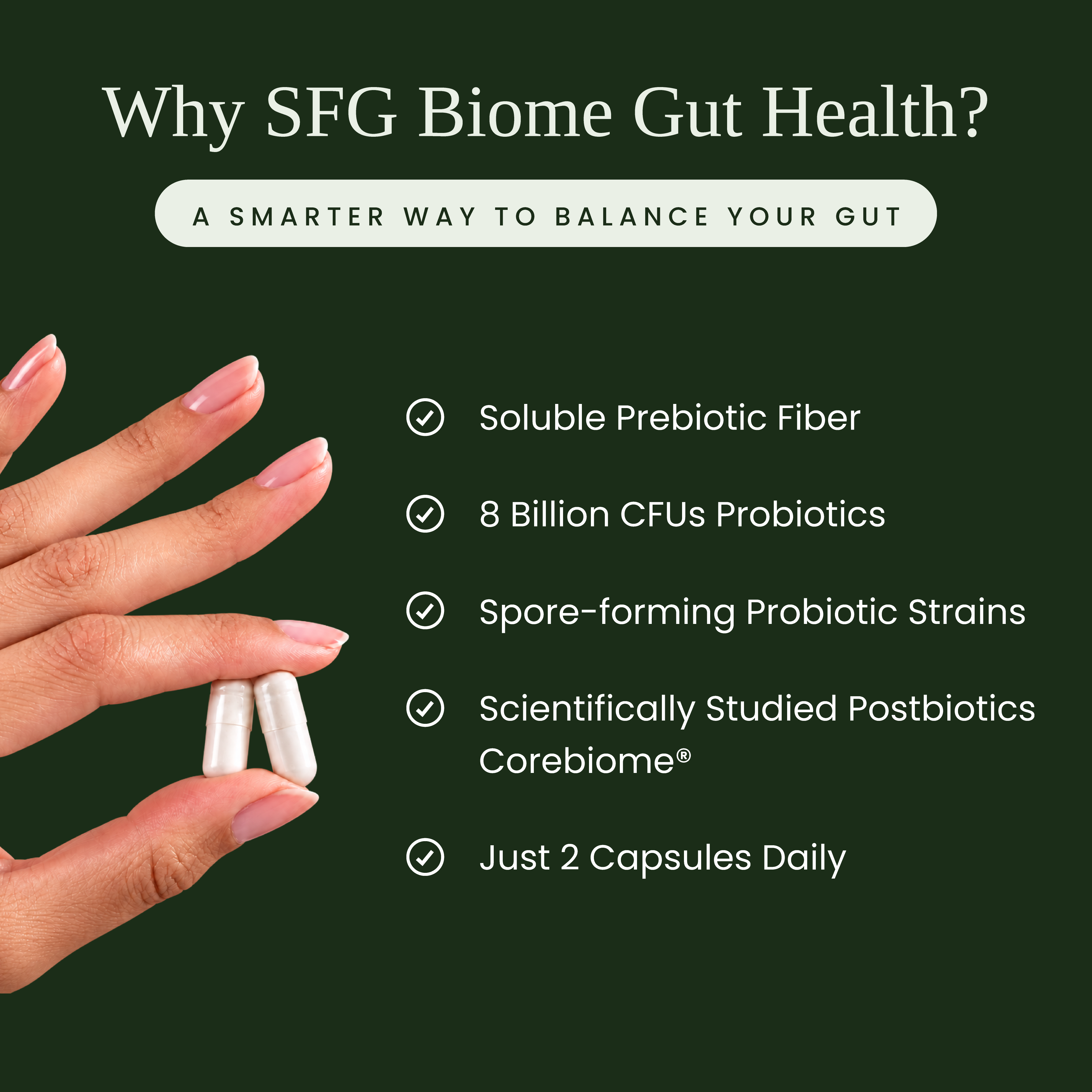 Gut Health – Advanced Synbiotic Formula (Prebiotics + Probiotics + Postbiotics)