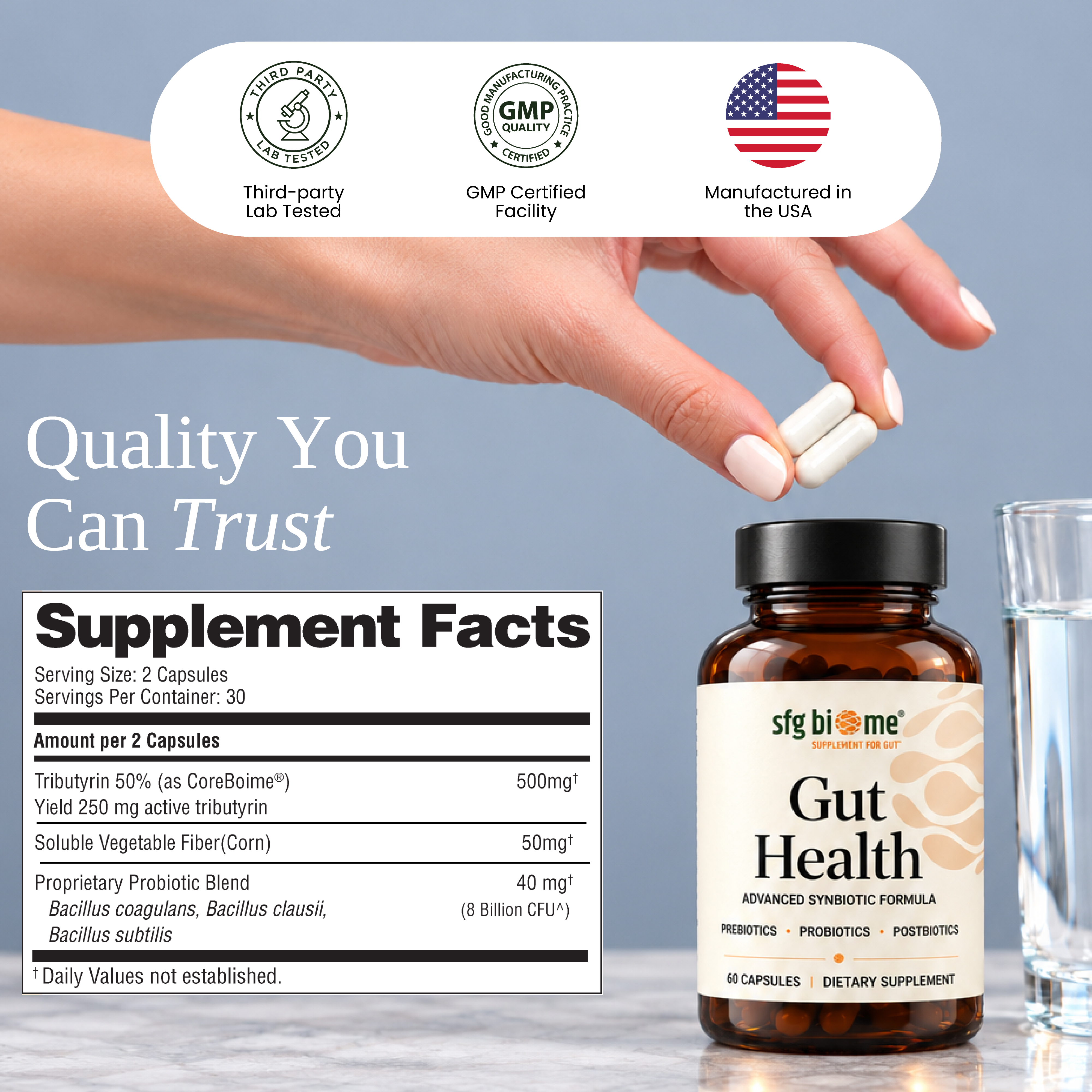 Gut Health – Advanced Synbiotic Formula (Prebiotics + Probiotics + Postbiotics)